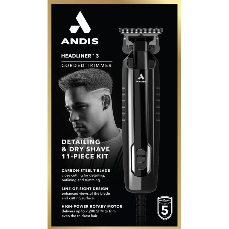 Wholesale-Andis 561989 Headliner LS4 3 Corded Trimmer 11-Piece Kit-Men's Grooming-Electro Vision Inc