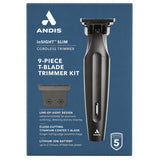 Wholesale-Andis 562072 inSIGHT Slim 9pc T-Blade Cordless Trimmer Kit, Black (CLT-V)-Trimmer Kit-Electro Vision Inc