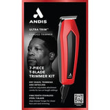 Wholesale-Andis 562101 UltraTrim T-Blade Trimmer 7pc Kit - Red & Black (CPT)-Trimmer Kit-Electro Vision Inc