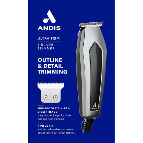 Wholesale-Andis 562620 UltraTrim 7pc T-Blade Trimmer Kit - Gray (CPT)-Trimmer Kit-Electro Vision Inc