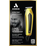Wholesale-Andis 562776 UltraTrim T-Blade Trimmer 7pc Kit- Gold & Black (CPT)-Trimmer Kit-Electro Vision Inc