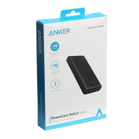 Wholesale-Anker 20000mAh 15W Power Bank - Black-Electro Vision Inc