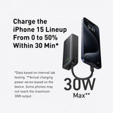 Wholesale-Anker A1259H11 Nano 10K 30W Power Bank with Built-In USB-C Cable-Electro Vision Inc