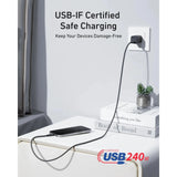 Wholesale-Anker A82E2H12 USB-C to USB-C Cable (6FT, 240W, Upcycled-Braided)-USB Cable-Electro Vision Inc