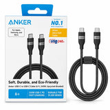 Wholesale-Anker A82E2H12 USB-C to USB-C Cable (6FT, 240W, Upcycled-Braided)-USB Cable-Electro Vision Inc