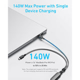 Wholesale-Anker A8895H11 USB-C to USB-C 2-in-1 w/ 140W 4FT-USB Cable-Electro Vision Inc