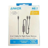 Wholesale-Anker A8895H11 USB-C to USB-C 2-in-1 w/ 140W 4FT-USB Cable-Electro Vision Inc
