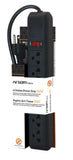 Wholesale-Argom AC0252BK Power Strip 6-Outlets 110V-220V - Black-Power Strip-Electro Vision Inc