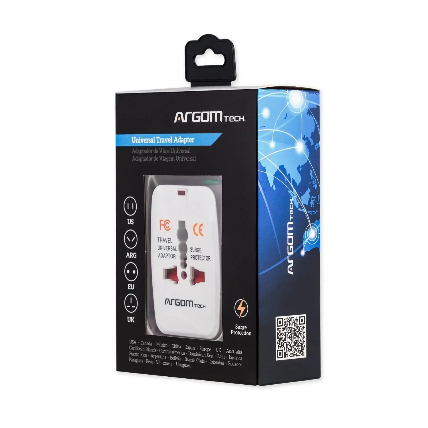 Wholesale-Argom ARG-AC-0297WT Universal Travel Adapter White-Universal Travel Adapter-Electro Vision Inc