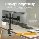 Wholesale-Argom ARG-BR-1603 Dual Monitor Desk Mount with Clamp 32”-Monitor Desk Mount-Electro Vision Inc
