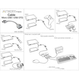 Wholesale-Argom ARG-CB-0051 Micro USB to USB OTG Cable Adapter M F 6"-Micro USB Adapter-Electro Vision Inc