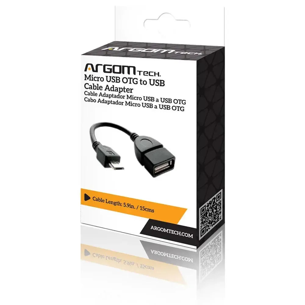 Wholesale-Argom ARG-CB-0051 Micro USB to USB OTG Cable Adapter M F 6"-Micro USB Adapter-Electro Vision Inc
