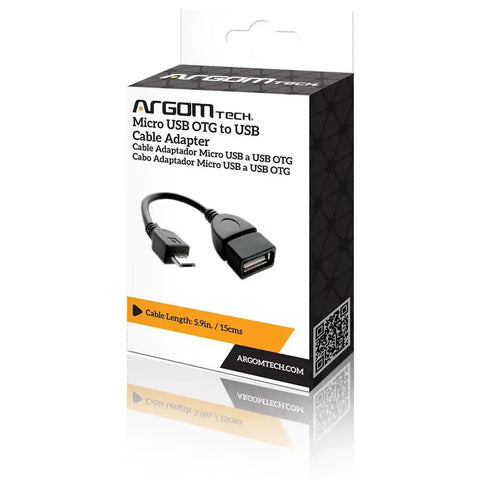 Wholesale-Argom ARG-CB-0051 Micro USB to USB OTG Cable Adapter M F 6"-Micro USB Adapter-Electro Vision Inc