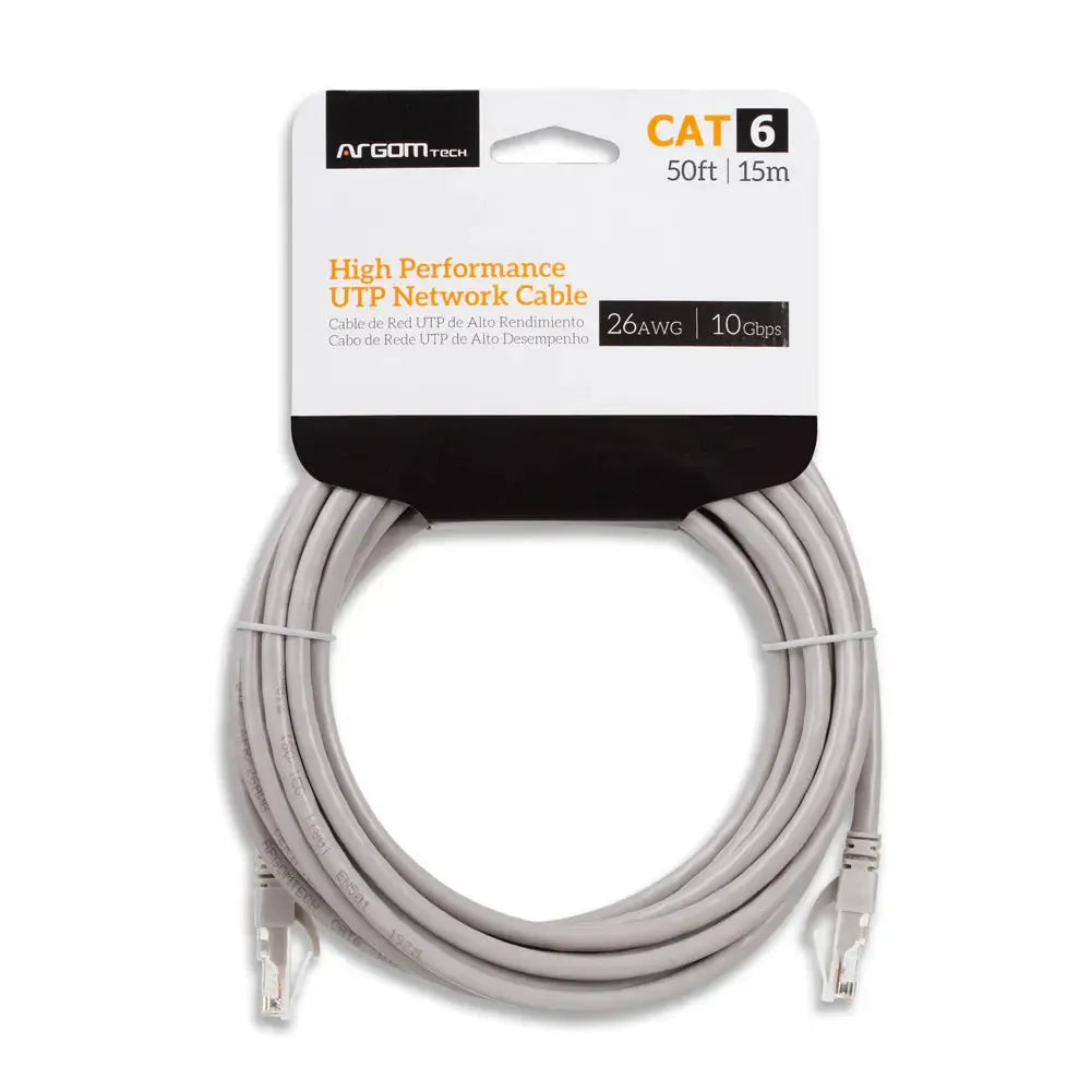 Wholesale-Argom ARG-CB-1555 Cat6 Network Cable 15m Grey-Ethernet Cable-Electro Vision Inc