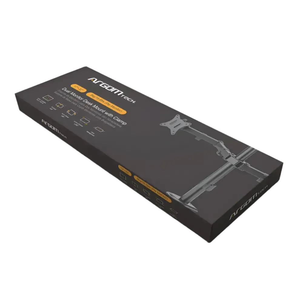 Wholesale-Argom ARGBR1603 Dual Monitor Desk Mount with Clamp 32”-Monitor Desk Mount-Electro Vision Inc