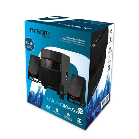 Wholesale-Argom ARGSP3540BK SoundBass 40 Bluetooth Speaker System 2.1, 40W - Black-Bluetooth Speaker System-Electro Vision Inc