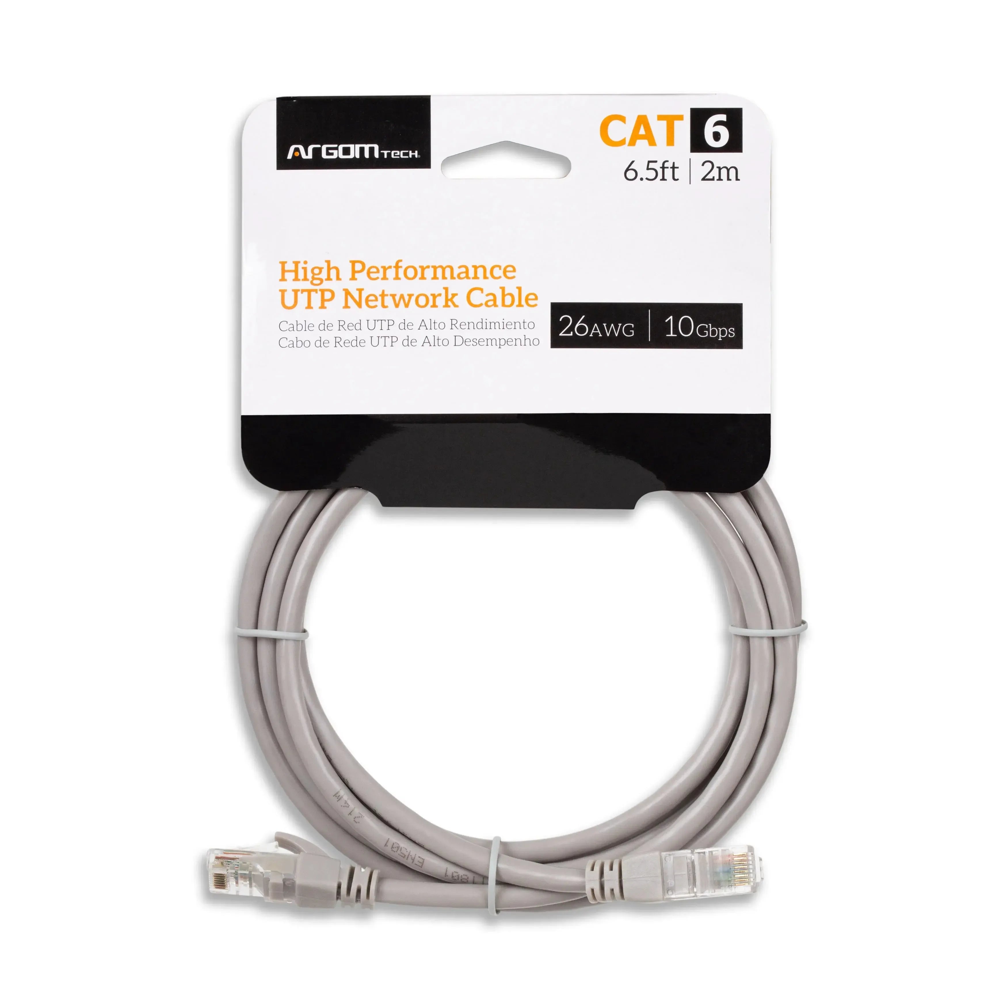Wholesale-Argom CB-1552 Network UTP Cat6 Cable 6.5ft 2m-Network Cable-Electro Vision Inc