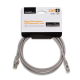 Wholesale-Argom CB-1553 Network Cable Cat6 Metal Tips 6.5ft 2m Grey-Network Cable-Electro Vision Inc