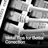 Wholesale-Argom CB-1553 Network Cable Cat6 Metal Tips 6.5ft 2m Grey-Network Cable-Electro Vision Inc