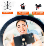 Wholesale-Argom LP-9315BK Selfie Ring Light Spotlight Pro 9315 w/ Table Top Tripod/Phone Holder 8"-Ring Light-Electro Vision Inc