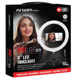 Wholesale-Argom LP-9315BK Selfie Ring Light Spotlight Pro 9315 w/ Table Top Tripod/Phone Holder 8"-Ring Light-Electro Vision Inc