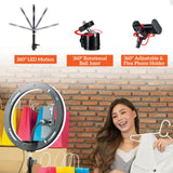 Wholesale-Argom LP-9320BK Spotlight Pro 9320 10" LED Ring Light with Full Tripod-Ring Light-Electro Vision Inc