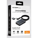 Wholesale-Argom UB-0190 Hub USB A=C to 4-Port USB 3.0 On/Off Switch 5GBPS W/2ft Cable-USB Hub-Electro Vision Inc