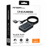 Wholesale-Argom UB-0191 Hub USB A=C to 7-Port USB 3.0 On/Off Switch 5GBPS W/2ft Cable-USB Ports-Electro Vision Inc