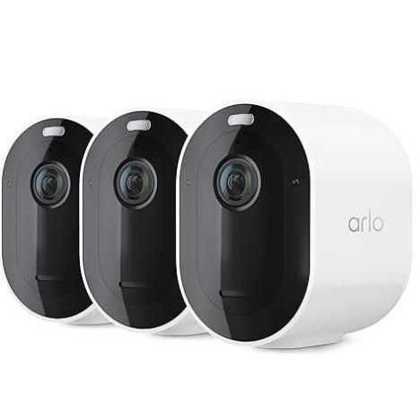 Wholesale-Arlo Pro 4 Spotlight Camera Bundle 3 Wire-Free Cameras Indoor/ Outdoor 2K - White-Security Cameras-Electro Vision Inc