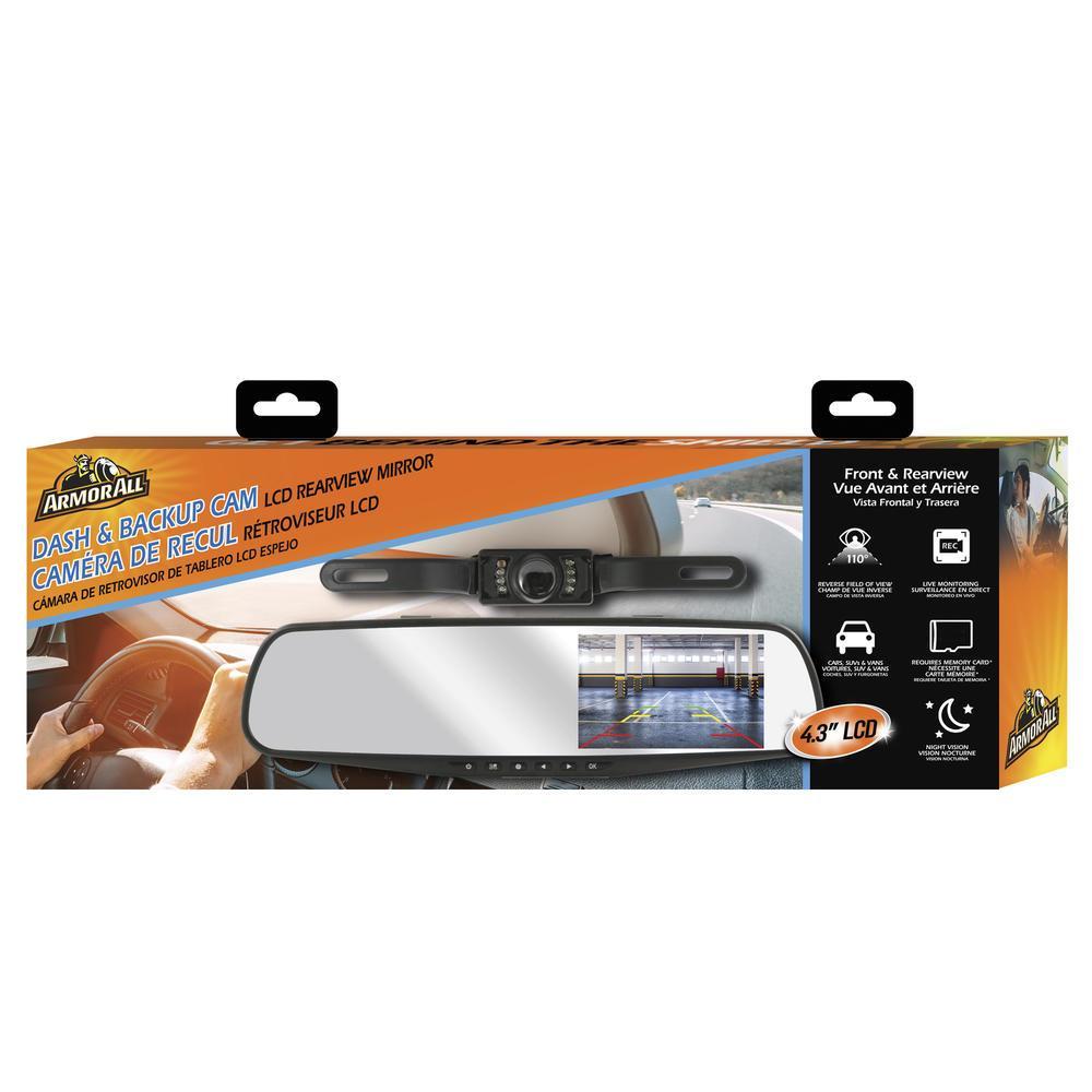 Wholesale-Armor ADC21011BLK All 4.3" LCD Screen Rearview Mirror Dash/ Backup Camera-Electro Vision Inc
