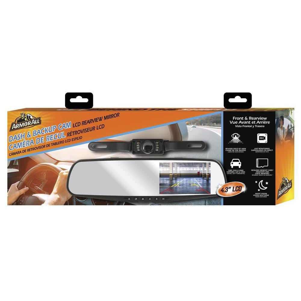 Wholesale-Armor ADC21011BLK LCD Screen Rearview Mirror Dash/ Backup Camera All 4.3"-Parking Camera-Electro Vision Inc