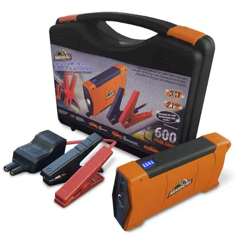 Wholesale-Armor AJS81002ORG All Emergency 600 Peak Jump Starter Power Bank Kit, 7.200Mah Battery Bank-Electro Vision Inc