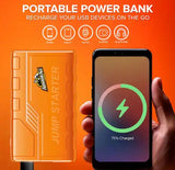 Wholesale-Armor AJS81003ORG Emergency Jump Starter Power Bank Kit, a USB-C Charging Cable, Jumper Cable & a 1800mAh Power Bank-Jump Starter-Electro Vision Inc