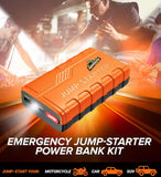 Wholesale-Armor AJS81003ORG Emergency Jump Starter Power Bank Kit, a USB-C Charging Cable, Jumper Cable & a 1800mAh Power Bank-Jump Starter-Electro Vision Inc