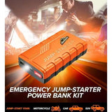 Wholesale-Armor AJS81003ORG Jump Starter, Charging Cable, Jumper Cable & Power Bank-Jump Starter-Electro Vision Inc