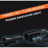 Wholesale-Armor All ACC80104BLK Car Charger w/ DC Socket & USB Ports 2.1 Amp-Car charger-Electro Vision Inc