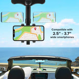 Wholesale-Armor All AMH3022BLK Rearview Mirror Adjustable Phone Mount 360 Degree - Black-Phone Mount-Electro Vision Inc