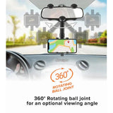 Wholesale-Armor All AMH3022BLK Rearview Mirror Adjustable Phone Mount 360 Degree - Black-Phone Mount-Electro Vision Inc