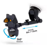 Wholesale-Armor All AMK30119BLK Phone Mount with 6 inch Extendable Arm and 360 Degree Rotation - Black-Phone Mount-Electro Vision Inc