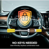 Wholesale-Armor All ASA4-1002 Combination Steering Wheel Lock - Yellow-Wheel Lock-Electro Vision Inc