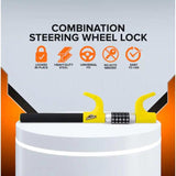 Wholesale-Armor All ASA4-1002 Combination Steering Wheel Lock - Yellow-Wheel Lock-Electro Vision Inc