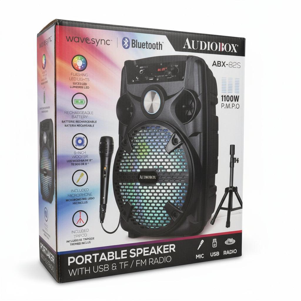 Wholesale-AudioBox ABX82S Portable PA Speaker Rechargeable 8"-Speakers-Electro Vision Inc