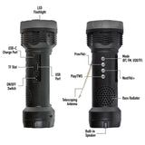 Wholesale-Audiobox Emergency Flashlight Speaker with Solar Silver-Electro Vision Inc