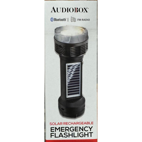 Wholesale-Audiobox Emergency Flashlight Speaker with Solar Silver-Electro Vision Inc