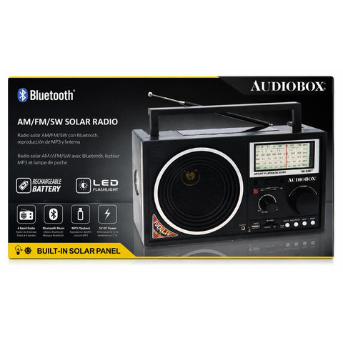 Wholesale-Audiobox RX-5BT Solar Radio 3 Band w/ Bluetooth-Radio-Electro Vision Inc