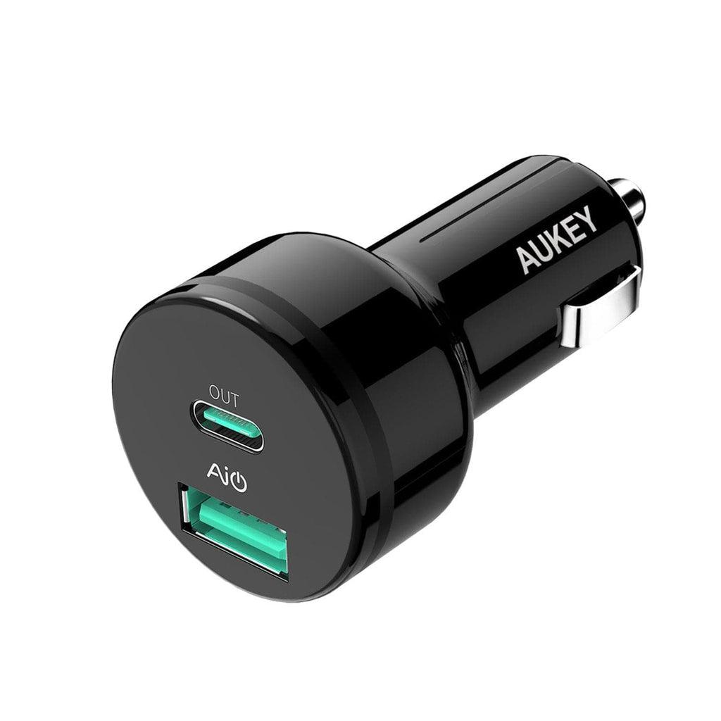 Wholesale-Aukey 36W Dual-Port USB Fast Car Charger-Charger-Electro Vision Inc