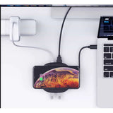 Wholesale-Aukey 4-in-1 USB C Hub with Wireless Charging 10W CB-C70-USB Hub-Electro Vision Inc