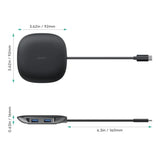Wholesale-Aukey 4-in-1 USB C Hub with Wireless Charging 10W CB-C70-USB Hub-Electro Vision Inc