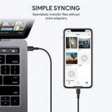 Wholesale-Aukey CB-CL1 Impulse MFI Braided Nylon USB C To Lightning Cable 1.2 Meter-USB Cable-Electro Vision Inc