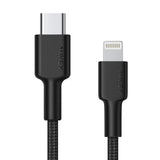 Wholesale-Aukey CB-CL1 Impulse MFI Braided Nylon USB C To Lightning Cable 1.2 Meter-USB Cable-Electro Vision Inc